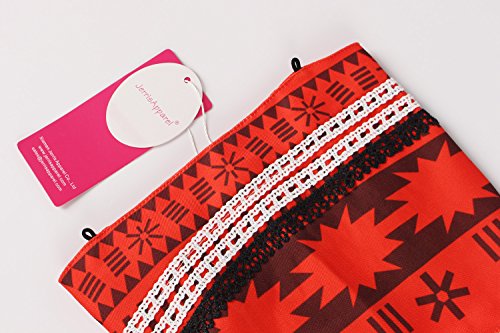 JerrisApparel Princess Moana Costume Skirt Set Little Girls Cosplay Dress Up (9-10, Multicolor)