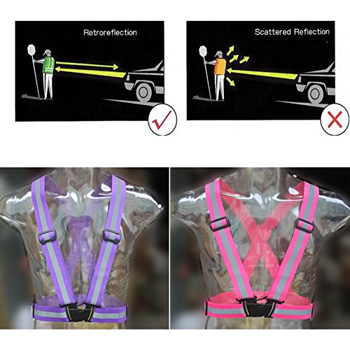 image for AUOON Reflective Vest Straps for Running, Walking, Cycling and Motorcy