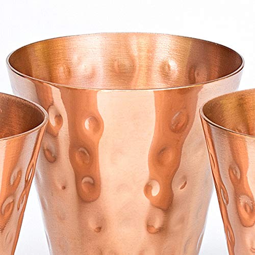 Moscow mule shot glasses - Copper shot glasses set of 4-2oz hammered solid copper shot cups for ice cold vodka, tequila, whisky.