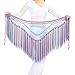 ZLTdream Women's Belly Dance Two-colors Argentina Triangle Short Tassels Hip Scarf