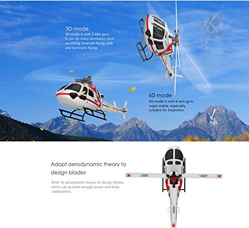 E-Qianw RC-Hubschrauber, 6 CH-Fernbedienung Hubschrauber Mit Aufhängungsgerät Und Höhenhalterung Für Erwachsene/Kinder… – Bild 6