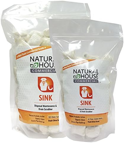 Natural House Commercial Sink Disposal Scrubber and Drain Maintenance 120 count