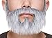 Mustaches Fake Beard, Self Adhesive, Novelty, Small On Bail False Facial Hair, Costume Accessory for Kids, Gray with White Color