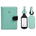 JAVOedge Mint/Black Two Tone Color RFID Blocking Passport Snap Closure Case with Pen Holder and 2 Matching Luggage Tags