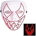 Ansee Frightening Luminous EL Wire Led Mask Halloween Light Up Cosplay Mask Costume Masks for Halloween Show Festival Party Red