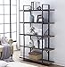 O&K FURNITURE 5-Tier Industrial Style Bookshelf, Wood and Metal Bookcases Furniture, 70