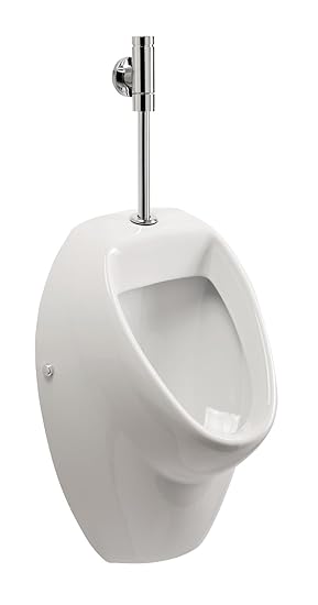 Urinal Absaugeurinal Set , Druckspüler Zulauf von oben , Becken , weiß