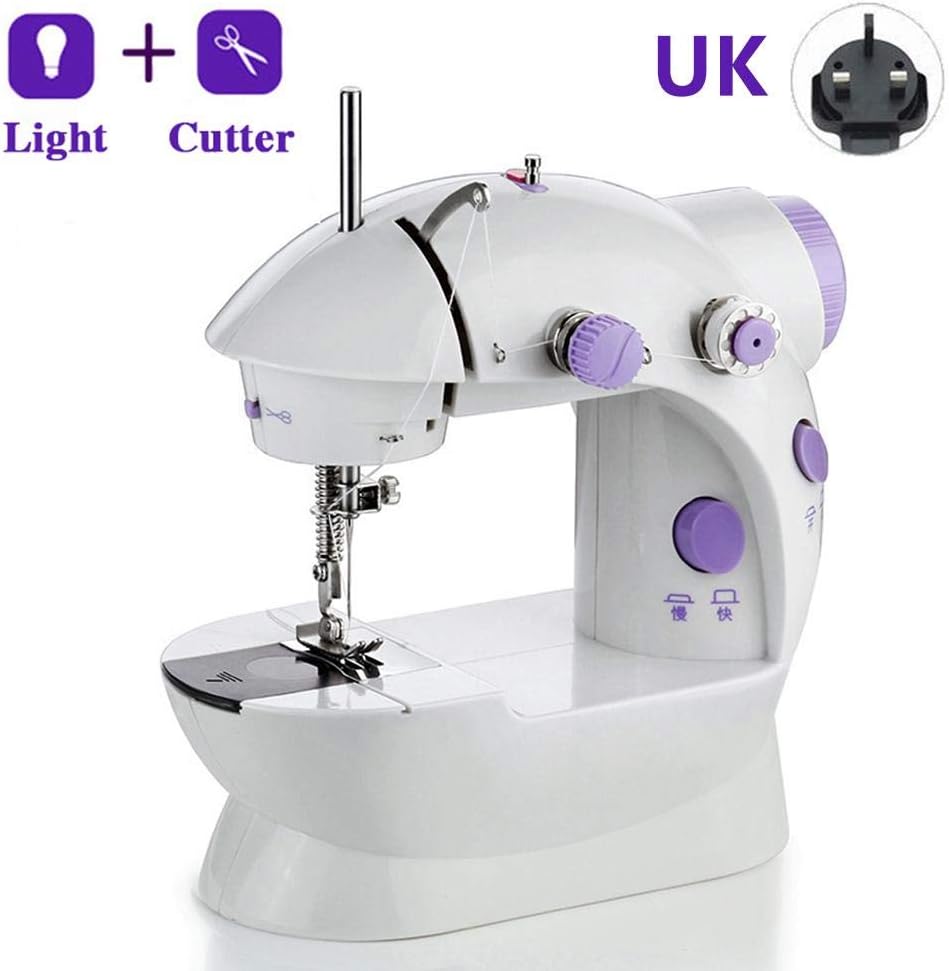 guoxia74534 2020 Mini Sewing Machine with LED Light, Lightweight Sewing Machine for Sewing Beginner Home Use