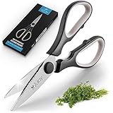 Ultra Sharp Multi-Purpose Kitchen Scissors, Premium Kitchen Shears Heavy Duty Stainless Steel Blades with Soft Grip Handles for Meat, Fish & Vegetables, Poultry Shears & Heavy Duty Scissors - by Zulay