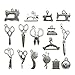 Youdiyla 68 PCS Silver Sewing Charms Collection - Mix Antique Scissor Pipe Yarn Clew Button Pendant Metal Supplies Findings for Jewelry Making (HM3)