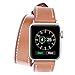 V-MORO Compatible 38mm 40mm Double Tour Leather Band for Apple Watch Series 4 Series 3 Series 2 Series 1 - Brown