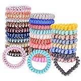 Spiral Hair Ties, Coil Hair Ties, Hair Coils, Phone Cord Hair Ties, Scrunchies for Hair - (28 Pcs, Mix Colors and Styles,Assorted 1)