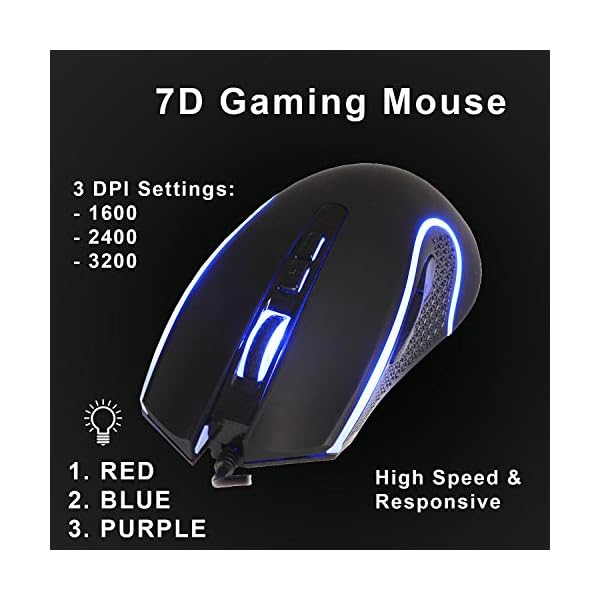 CiT Avenger Gaming Keyboard and Mouse, 3 Colour Mode, LED Backlight, Gaming Keys, Multimedia Functions, USB, For Rapid…