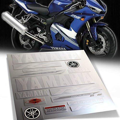 Full Sticker &amp; Emblem Decal Fairing/Fender Sticker Kit for 03-16 Yamaha YZF-R6 [White]