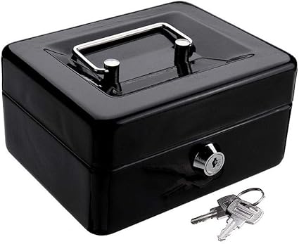 Mini Negro metálico de Acero Inoxidable Hucha Caja Fuerte ...