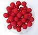 Wool Felt Balls Beads Natural Felting Woolen Felted Fabric Felting for Home Decor Crafts Handcrafts DIY 50pcs 20mm(red)