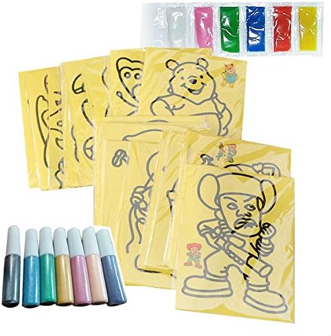 30Pcs Sand Painting paper 10 bottles Colorful Art sand Set Children Education Intelligence DIY Study Teaching Drawing toys