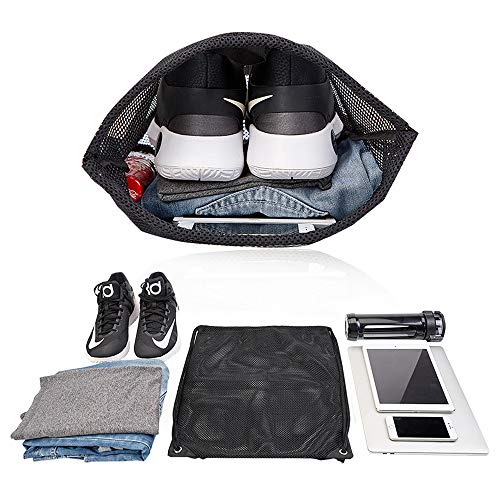 Heavy Duty Mesh Drawstring Bag, Sport Equipment Storage Bag for Beach, Swimming