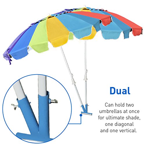 EasyGO Products Umbrella Stand - Sports Dual Umbrella Holder - Fishing Pole Stand - Beach Umbrella Stake, Blue - Thumbnail 5
