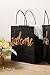 Ling's moment Black Paper Bags Gift bags Gold Foil 