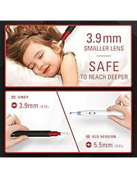 Alcance de oído inalámbrico FHD de 1080P, 0.154 pulg. Otoscopio de oído WiFi de lente, Cámara con otoscopio de oído con giroscopio de 3 ejes, Otoscopio digital de temperatura controlada, Endoscopio de limpieza de oído para teléfono inteligente y tabletas