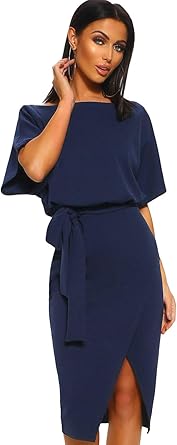 wrap front batwing dress