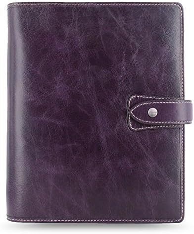 Filofax Malden Purple A5 Size Leather Organizer Agenda Calendar with DiLoro Jot Pad Refills 2018 025851
