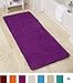 Lavish Home Memory Foam Shag Bath Mat (24x58), Purple