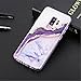 Galaxy S9 Plus Case, BAISRKE Shiny Gold Purple Agate Crystal White Background Design Shock Absorption Soft Clear TPU Edge Bumper and Rigid Hard Plastic Back Cover for Samsung Galaxy S9 Plus