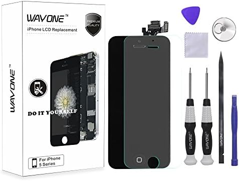 LCD Touch Screen Digitizer Frame Assembly Full Set LCD Touch Screen Replacement for iPhone 5 - Black (Pre-Assembled small components) WAYONE