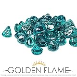 Golden Flame 10-Pound Fire Glass 1-Inch Caribbean Blue Reflective Fire-Diamonds