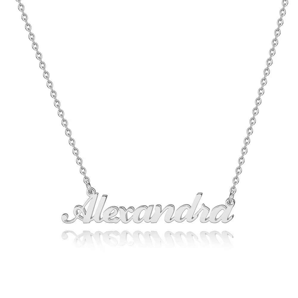 HidepooName Necklace Personalized – Stainless Steel Name Pendant Necklace,Dainty Letter Name Necklace Chain Custom Personalized Jewelry Gifts for Women