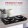 CUSIMAX-Double-Electric-Hob-Portable-Ceramic-Hot-Plate-Double-Camping-Hob-Infrared-Cooktop-Electric-Hob-with-Dual-Temperature-Control-Crystal-Glass-Plate-Easy-to-Clean-Black-Steel-2400W CUSIMAX Double Electric Hob, Portable Ceramic Hot Plate, Double Camping Hob Infrared Cooktop Electric Hob with Dual Temperature Control, Crystal Glass Plate Easy to Clean, Black Steel, 2400W
