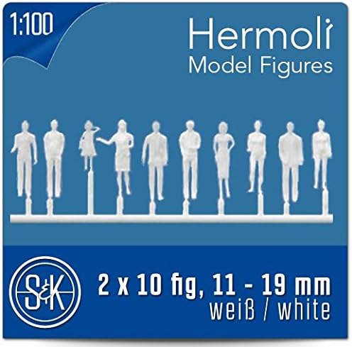 Hermoli Model Figures Scale 1:100 Type: Standing - White - Pack of 40
