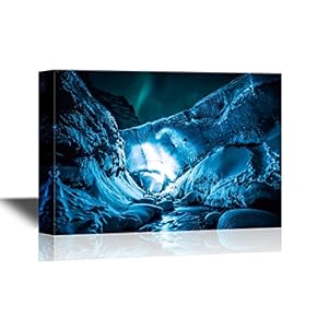 Canvas Wall Art - Landscape of Winter Night - Gallery Wrap Modern Home Art | Ready to Hang - 12x18 inches