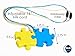 Sensory Chew Necklace Premium Strength (2 Pack) for Boys, Girls, Kids and Adults. Great for Severe Chewers Autism, ADHD, Baby Teething, Silicone Puzzle Autism, Awareness Chewlery Yellow Blue