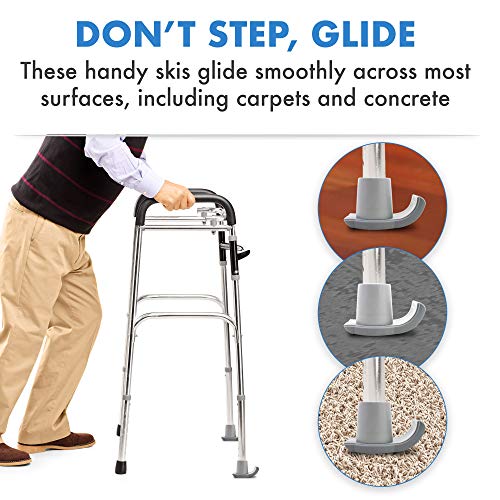 Pivit Ski Glides for Folding Medical Walkers Pack of 2 Smoothly