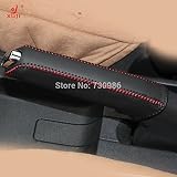 JI Black Genuine Leather Handbrake Cover for Volkswagen VW Jetta 2015