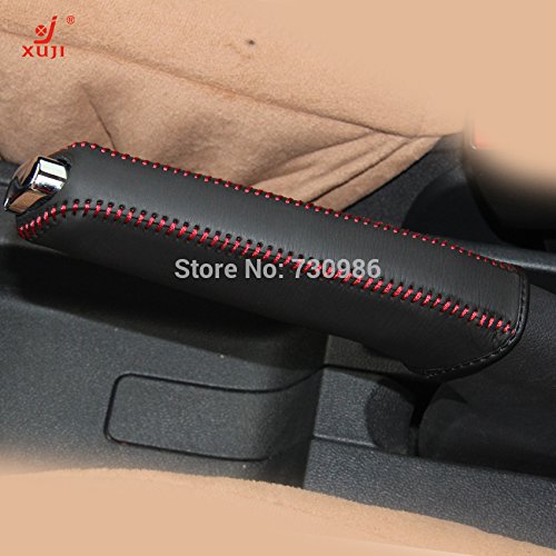 JI Black Genuine Leather Handbrake Cover for Volkswagen VW Jetta 2015
