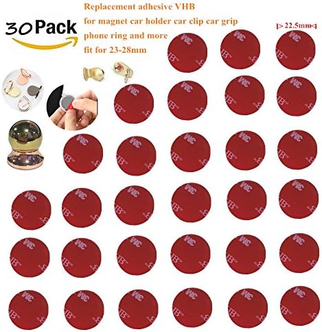 replacement Adhesives for Pop Expanding Stand and Grip， removable Sticky Replacement Adhesive Stickers Pads for Cell phone Stand Mount Holder Car Mount (30P red)