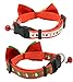 2 Pack Christmas Santa Snowman Holiday Xmas Collar for Cats Kitten with Bowtie, Adjustable 8