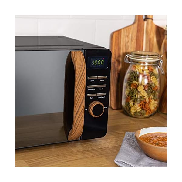 Russell-Hobbs-RHMD714B-N-17L-700w-Scandi-Black-Digital-Microwave-with-5-Power-Levels-Wood-Effect-Handle-Dials-Clock-Timer-Automatic-Defrost-Easy-Clean-8-Auto-Cook-Menus Russell Hobbs RHMD714B-N 17L 700w Scandi Black Digital Microwave with 5 Power Levels, Wood Effect Handle & Dials, Clock…
