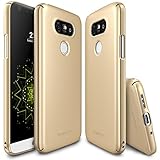 LG G5 Case, Ringke [SLIM] Snug Fit Slender [Tailored Cutouts][Royal Gold] Extreme Lightweight & Thin Side-to-Side Edge Coverage Scratch Resistant Superior Coating Ultimate Durable PC Hard Skin Cover