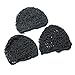 Rugjut Thick and Short Hair Net Snoods，Women Hair Net for Sleeping , 3 Pack , Black