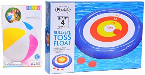 Extra Large Big Bullseye Toss Swimming Pool Inflatable Game Float Toy Unique Fun Gift Idea for Men Him Dad Adults Kids Teens Boys Girls with Intex Inflatable Ball