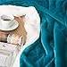 Bedsure GentleSoft Sherpa Fleece Blankets Queen Size for Bed - Thick and Warm, Soft Fuzzy Plush Queen Blanket for Winter, Teal, 90x90 Inches