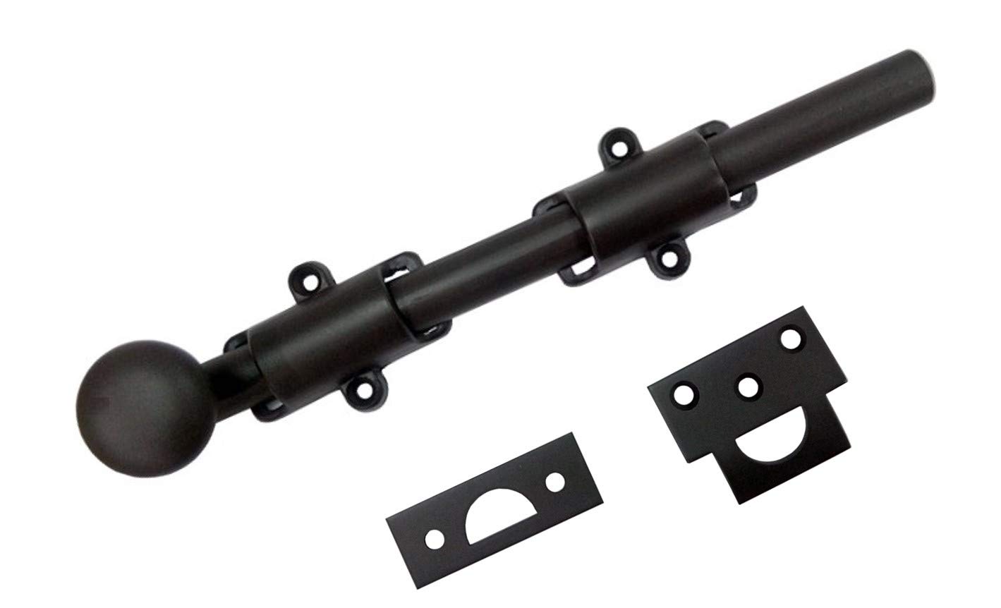 QCAA Solid Brass Dutch Door Bolt, 10", ORB, 1 Pack, Made in Taiwan