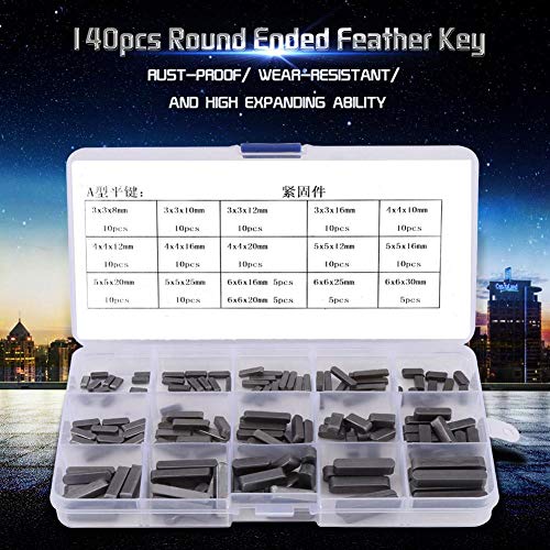 Round Ended Feather Key Set, 8mm30mm Stainless Steel Key Stock