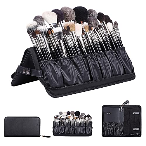 leather makeup brush case