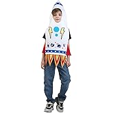 DSplay Kids Rocket Costume Rocketship Tunic Boy Girl Halloween Spaceship Costumes